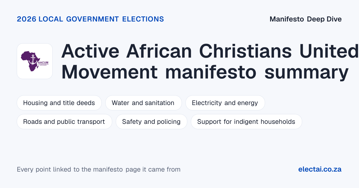 Active African Christians United Movement manifesto summary 2026 ...